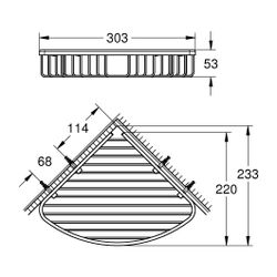Grohe Bau Cosmopolitan Ablagekorb groß Chrom Breite 303mm, 40663001... GROHE-40663001 4005176327834 (Abb. 1)