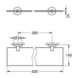 Grohe Essentials Glasablage, 530mm, Material Glas/Metall, Chrom, 40799001... GROHE-40799001 4005176327971 (Abb. 1)