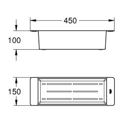 Grohe Küchenspülen-Sieb 450x150x100mm, spülmaschinenfest, korrosionsfrei, Warm Sunset g... GROHE-40852DL0 4005176740602 (Abb. 1)