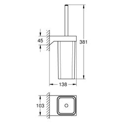 Grohe Selection Cube Toilettenbürstengarnitur, Glas/Metall, Wandmontage, Mattschwarz, ... GROHE-408572430 4067393083351 (Abb. 1)