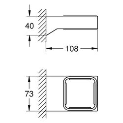 Grohe Selection Cube Halter für Glas/Seifenschale/-spender, Mattschwarz, 408652430... GROHE-408652430 4067393083368 (Abb. 1)