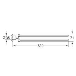 Grohe Atrio Handtuchhalter, 2-armig, nicht schwenkbar, Satin Graphite, 40888MG0... GROHE-40888MG0 4005176944741 (Abb. 1)