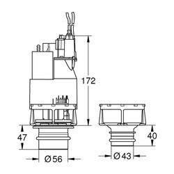 Grohe Ablaufventil Dual Flush für Spülkasten pneumatische Betätigung 0,82m, 3/6L, 42265... GROHE-42265000 4005176857089 (Abb. 1)