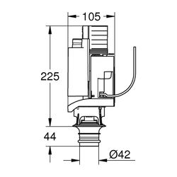Grohe Ablaufventil AV1 komplett pneumatisches mit zwei Funktionen, 2 Mengen oder Start/... GROHE-42314000 4005176835636 (Abb. 1)