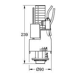 Grohe Ablaufventil-Dual Flush, 2-Mengen für Pneumatik-Betätigung, Wandeinbau-Spülkästen... GROHE-42774000 4005176221590 (Abb. 1)