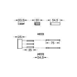 Grohe Verlängerungsset, 25mm, DN 15, Silk Metal, 46191AV0... GROHE-46191AV0  (Abb. 1)