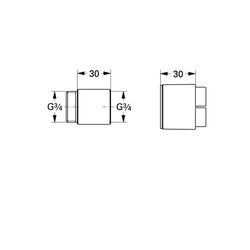 Grohe Verlängerungsset für Wandbatterien, 30mm, Hard Graphite, 46238A00... GROHE-46238A00  (Abb. 1)