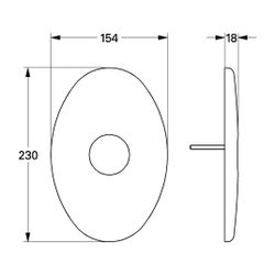 Grohe Rosette für Taron EHM Fertigmontageset Brause, 230x154mm, Chrom, 46392000... GROHE-46392000 4005176169540 (Abb. 1)