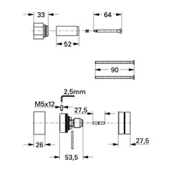 Grohe Verlängerungsset Chiara, 27,5mm, DN 20, Chrom, 47267000... GROHE-47267000 4005176118715 (Abb. 1)