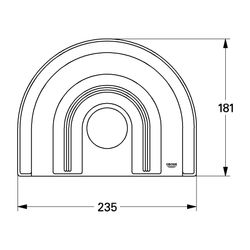 Grohe Rosette 181 x 235 mm chrom/mattchrom 47459IP0... GROHE-47459IP0 4005176090028 (Abb. 1)