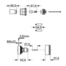 Grohe Verlängerungsset für Ectos 19674/19675, 47581000... GROHE-47581000 4005176221613 (Abb. 1)
