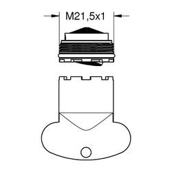 Grohe Mousseur, Außengewinde M21,5x1, Durchflussklasse PCA, 48270000... GROHE-48270000 4005176325502 (Abb. 1)