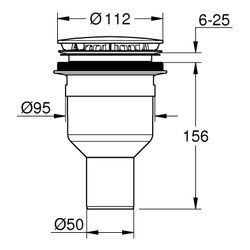 Grohe Ablaufgarnitur für Duschwanne Durchmesser 112mm, Abgang senkrecht, Alpinweiß, 495... GROHE-49533SH0 4005176560033 (Abb. 1)