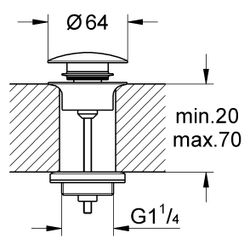 Grohe Ablaufgarnitur mit Klickverschluss, herausnehmbarer Stopfen, verschließbar, Satin... GROHE-65807MG0 4005176944796 (Abb. 1)