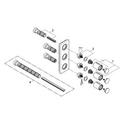 Grohe Unterputzventil Grohtherm F, 3-fach, Fertigmontageset für 35 031, ohne UP-Körpe... GROHE-100755MS00 4005176947513 (Abb. 1)