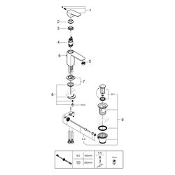 Grohe Cubeo Einhand-Waschtischbatterie S-Size, 1-Loch-Montage, mit Zugstangen-Ablaufg... GROHE-1016940000 4067393014027 (Abb. 1)