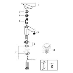 Grohe Cubeo Einhand-Waschtischbatterie S-Size, 1-Loch-Montage, eingriffig, glatter Kö... GROHE-1016992430 4067393014171 (Abb. 1)