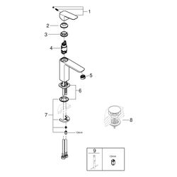 Grohe Cubeo Einhand-Waschtischbatterie M-Size, 1-Loch-Montage, glatter Körper, Chrom,... GROHE-1017550000 4067393013303 (Abb. 1)