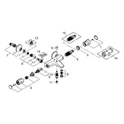 Grohe Grohtherm 800 Thermostat-Wannenbatterie, Wandmontage, eigensicher, Mattschwarz,... GROHE-1022032430 4067393018834 (Abb. 1)