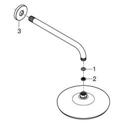 Grohe Tempesta 210 Kopfbrauseset, Brausearm 286mm, 1 Strahlart, 9,5l/min, Mattschwarz... GROHE-1022182430 4067393019084 (Abb. 1)