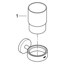 Grohe Essentials Glas 6 mit Halter, Mattschwarz, 1022562430... GROHE-1022562430 4067393019787 (Abb. 1)