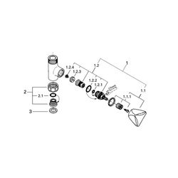Grohe Absperrventil für Atlanta Thermostat-Batterien, DN 15, TDL-Griff, Chrom, 12409000... GROHE-12409000 4005176004643 (Abb. 1)
