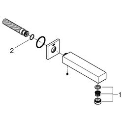 Grohe Eurocube Wanneneinlauf, Wandmontage, Ausladung 170mm, Supersteel, 13303DC0... GROHE-13303DC0 4005176525100 (Abb. 1)