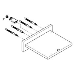 Grohe Allure Schwallauslauf für Wanne/Brause mit Glasplatte, Ausladung 169mm, Warm Suns... GROHE-13317DA1 4005176514760 (Abb. 1)