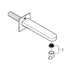 Grohe Plus Wanneneinlauf, Wandmontage, Ausladung 168mm, Chrom, 13404003... GROHE-13404003 4005176529788 (Abb. 1)