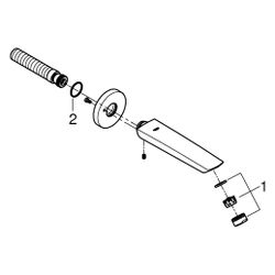 Grohe Eurosmart Wanneneinlauf, Wandmontage, Ausladung 171mm, Außengewinde 1/2", Mattsc... GROHE-134482433 4067393017103 (Abb. 1)