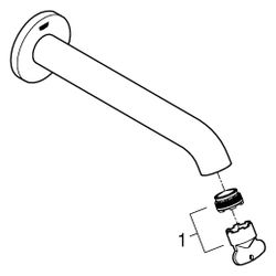 Grohe Essence Wanneneinlauf, Wandmontage, Außengewinde 1/2", Ausladung 230mm, Hard Grap... GROHE-13449A01 4005176695162 (Abb. 1)