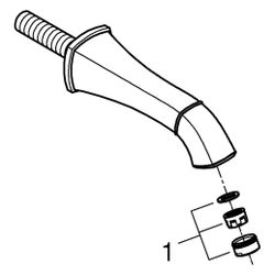 Grohe Grandera Wanneneinlauf, Wandmontage, Ausladung 170mm, Chrom, 13484000... GROHE-13484000 4005176757716 (Abb. 1)