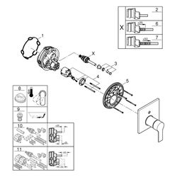 Grohe Allure Einhand-Wannenbatterie, Fertigmontageset für Rapido SmartBox, mit Umstelle... GROHE-19315DC1 4005176954115 (Abb. 1)