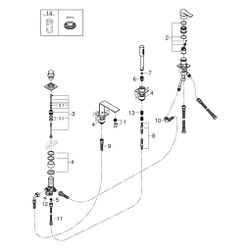 Grohe Allure 4-Loch-Einhand-Wannenkombination Fliesenbankmontage, mit Duschgarnitur, Ha... GROHE-19316AL1 4005176513916 (Abb. 1)