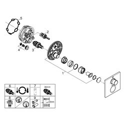 Grohe Allure Thermostat, Fertigmontageset für Rapido SmartBox, 1 Absperrventil, Cool Su... GROHE-19380GL2 4005176513039 (Abb. 1)