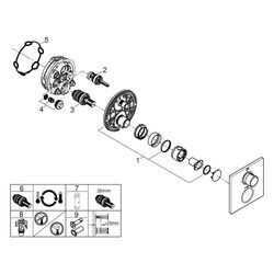 Grohe Allure Thermostat, Fertigmontageset für Rapido SmartBox, 1 Absperrventil, Cool Su... GROHE-19380GN2 4005176513015 (Abb. 1)