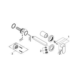Grohe Eurosmart Cosmopolitan 2-Loch-Waschtischbatterie, Wandmontage, Fertigmontageset, ... GROHE-19381000 4005176874673 (Abb. 1)