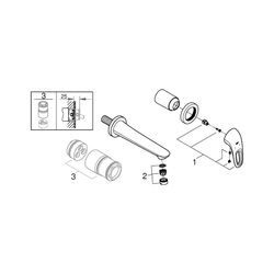 Grohe Eurostyle 2-Loch-Waschtischbatterie Wandmontage, Einhand, 203mm Ausladung, offene... GROHE-19571003 4005176334269 (Abb. 1)