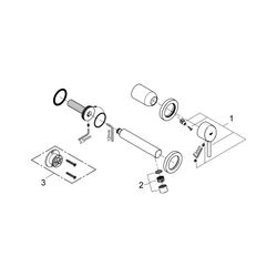 Grohe Concetto 2-Loch-Waschtischbatterie, Wandmontage, Fertigmontageset, AquaGuide, Chr... GROHE-19575001 4005176888366 (Abb. 1)