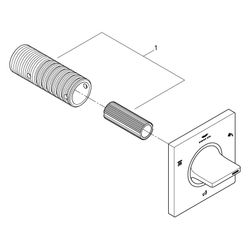 Grohe Allure 3-Wege Umstellung, Fertigmontageset für 29 033, Supersteel, 19590DC1... GROHE-19590DC1 4005176954184 (Abb. 1)