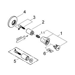 Grohe Costa Unterputzventil Oberbau, Einbautiefe stufenlos einstellbar 10-35mm, Rote Ma... GROHE-19855001 4005176843235 (Abb. 1)