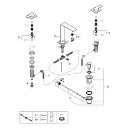 Grohe 3-Loch-Waschtischbatterie Allure, Standmontage, Ausladung 143mm, Zugstangen-Ablau... GROHE-20188001 4005176499685 (Abb. 1)