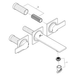 Grohe 3-Loch-Waschtischbatterie Allure, Wandmontage, Fertigmontageset für 29 025, Ausla... GROHE-20189AL2 4005176499869 (Abb. 1)