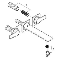 Grohe 3-Loch-Waschtischbatterie Allure, Wandmontage, Fertigmontageset für 29 025, Ausla... GROHE-20193AL2 4005176499968 (Abb. 1)