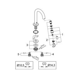 Grohe Universal Waschtisch-Standventil C-Auslauf, Hard Graphite gebürstet, 20201AL0... GROHE-20201AL0 4005176636660 (Abb. 1)