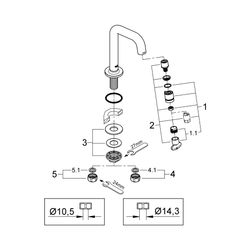 Grohe Universal Waschtisch-Standventil, 7 Grad-Auslauf, Chrom, 20202000... GROHE-20202000 4005176883361 (Abb. 1)