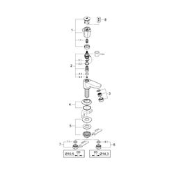 Grohe Costa Standventil, Gussauslauf mit Mousseur, Markierung Blau, Chrom, 20404001... GROHE-20404001 4005176842986 (Abb. 1)