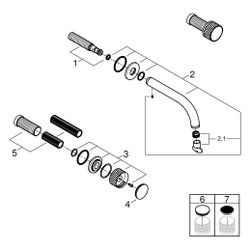 Grohe Atrio PC 3-Loch-Waschtisch-Wandbatterie, Fertigset für Knopfbetätigung, Ausladung... GROHE-20589000 4005176511691 (Abb. 1)