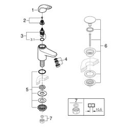 Grohe EuroPro Standventil, XS-Size, Einlochmontage, EcoJoy, Chrom, 20616001... GROHE-20616001 4005176742644 (Abb. 1)
