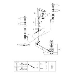 Grohe Allure Brilliant Private Collection 3-Loch-Waschtischbatterie, Trapezbetät. White... GROHE-20668AL0 4005176795022 (Abb. 1)